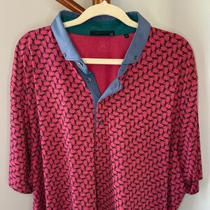 Greyson Red and Blue Patterned Polo